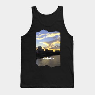 Cool sunset photography of Nashville Tennessee skyline sunset sky USA city break Tank Top